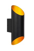 Up Down Wandlampe Metall Schwarz Indirekt G9 H:30 Cm Wandleuchte Schlafzimmer