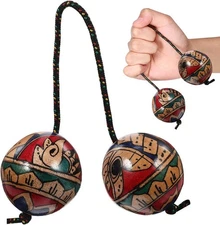 Milisten Handprint Asalato Aslatua Kashaka Instrument African Shaker Double... 