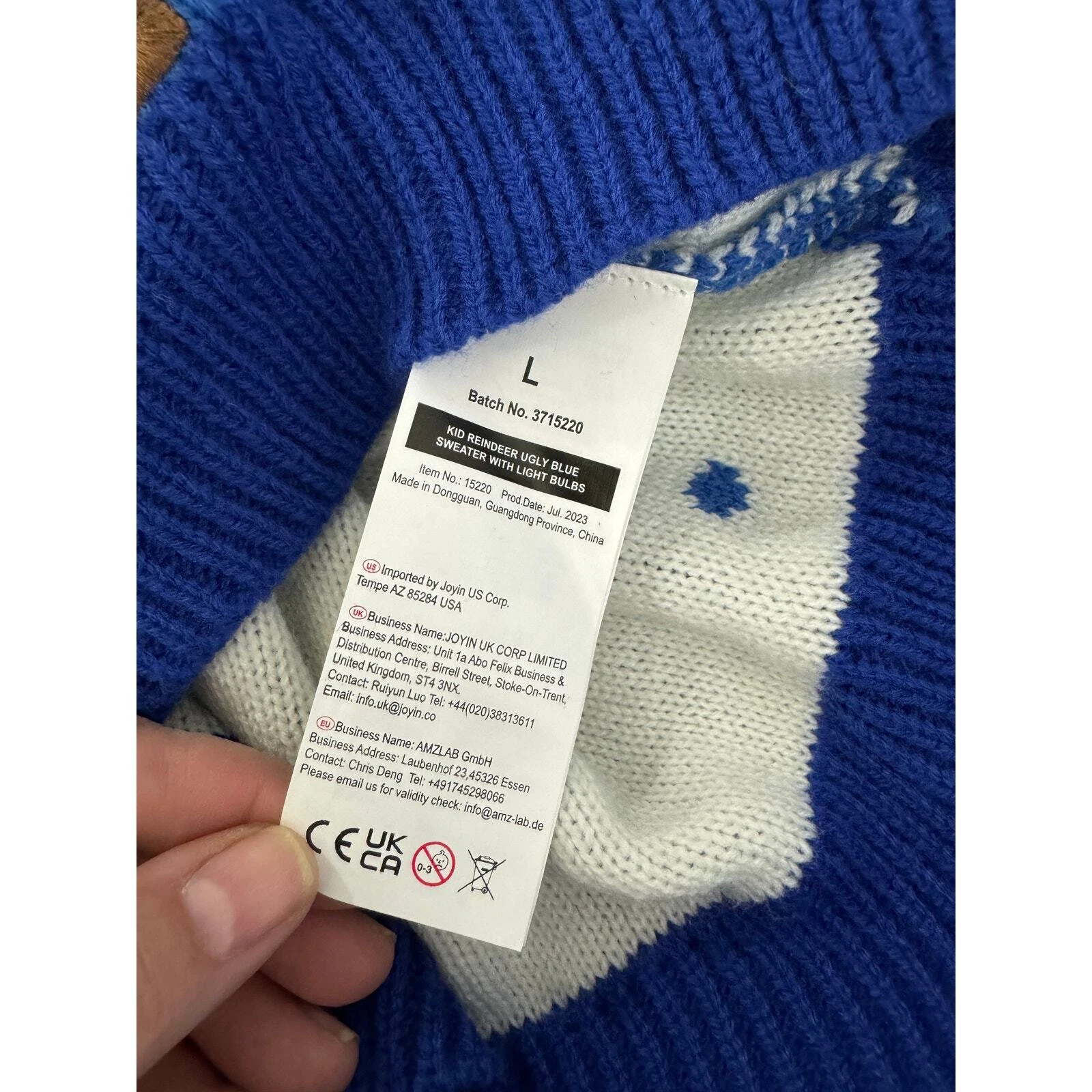 NWOT Women's Ugly Light Up Christmas Sweater Reindeer Large