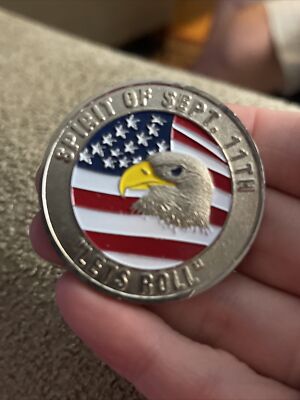Spirit of September 11th Lets Roll Let Freedom Ring Challenge Coin 2001 (CC)