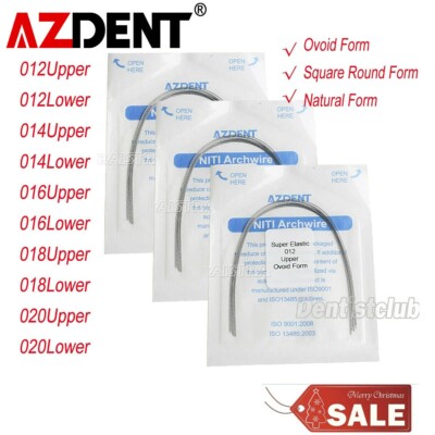 AZDENT Dental Orthodontic Super Elastic Niti Arch Wires Round Ovoid /Nature Form