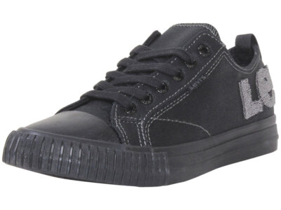 Levis Women's Anika-Logo Sneakers Low-Top Shoes Black Mono/Charcoal