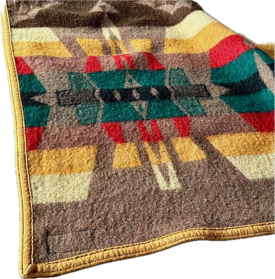 "GEBRAUCHT" 1930er Pendleton Cayuse Indianer Decke Leuchtfeuer Wolle Navajo R... - Bild 3 von 4