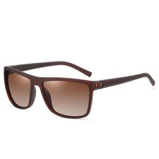 Unisex Polarized Square Sunglasses Lightweight TR90 Frame UV400 Protection-Brown