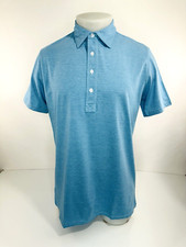 CRIQUET - NEW w TAG - Organic Cotton Austin Mens M Blue Short Sleeve Polo Shirt