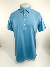 CRIQUET - NEW w TAG - Organic Cotton Austin Mens M Blue Short Sleeve Polo Shirt