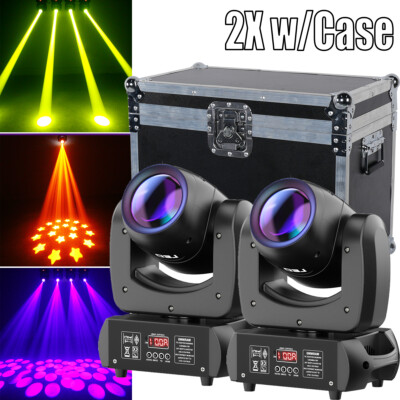 2PCS 18Prism LED Moving Head Light RGBW Gobo Beam Stage DJ Disco Show DMX w/Case