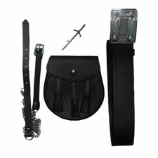 Mens Everyday Kilt Accessory Set - Kilt Belt, Sporran and Kilt Pin