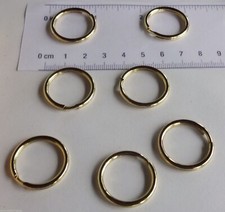 50 Solid Brass Split Key Rings 24mm / 0.97"/ 1"  Non Corrosive No Nickel or Lead
