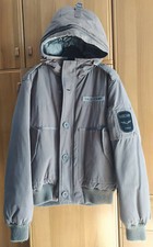 Piumino DENIMTEX Giubbotto uomo ragazzo Taglia L Grigio Inverno stemma militare