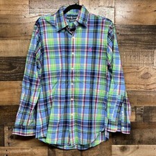 Ralph Lauren Plaid Long Sleeve Button Down Custom Fit Shirt Men's Size Small