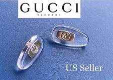 NEW Silver Gucci Replacement Silicone Nose Pads for Sunglasses Eyeglass Screw-In