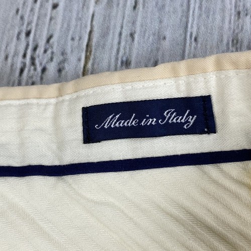 NWOT VTG POLO RALPH LAUREN MADE IN ITALY FLAT FRONT IVORY CREAM 100% COTTON 36 - Picture 6 of 12