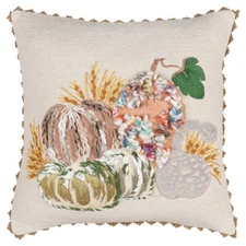 Rizzy Gray Transitional Harvest Bountiful Throw Pillow Nature Print T17476