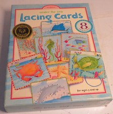 Vintage 2005 EEBOO Under The Sea Lacing Cards LEARNING TOOL EEBOO Kids Game Toy