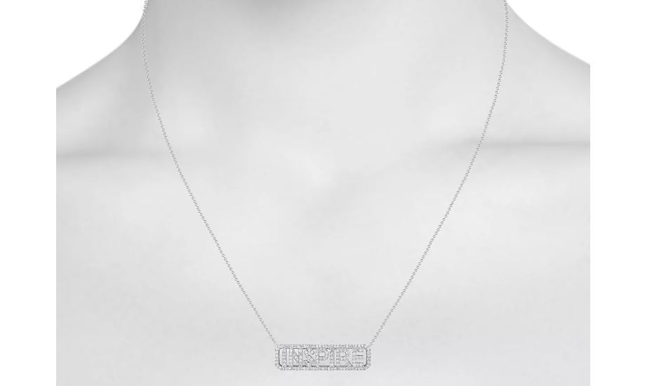 Serena Williams 14k White Gold Micro Pave Diamond INSPIRE Necklace