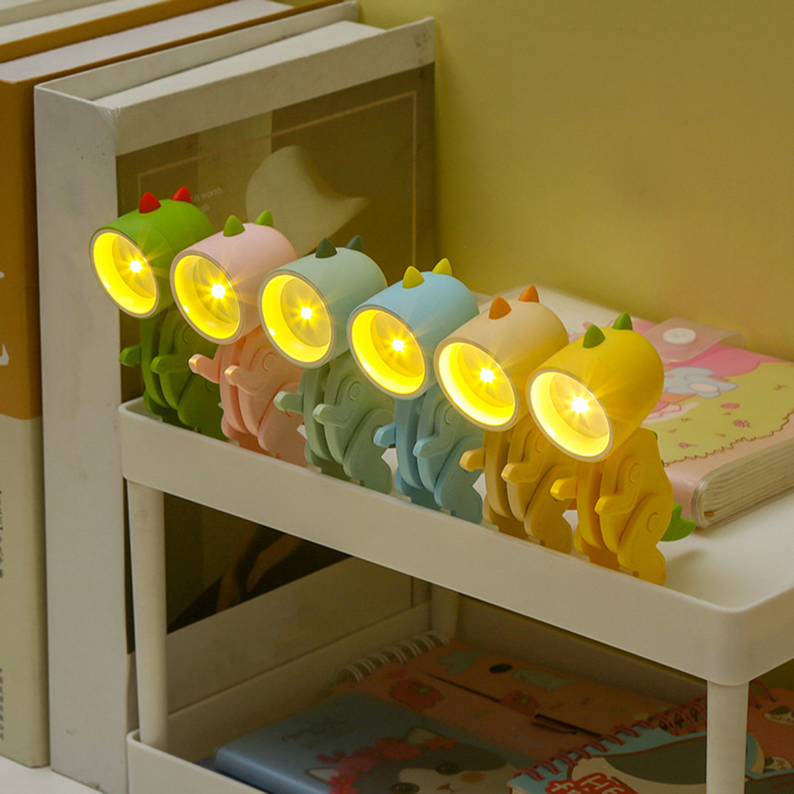 Table Lamp Foldable Illumination Cute Cartoon Dinosaur Desk Lamp Ornament-image