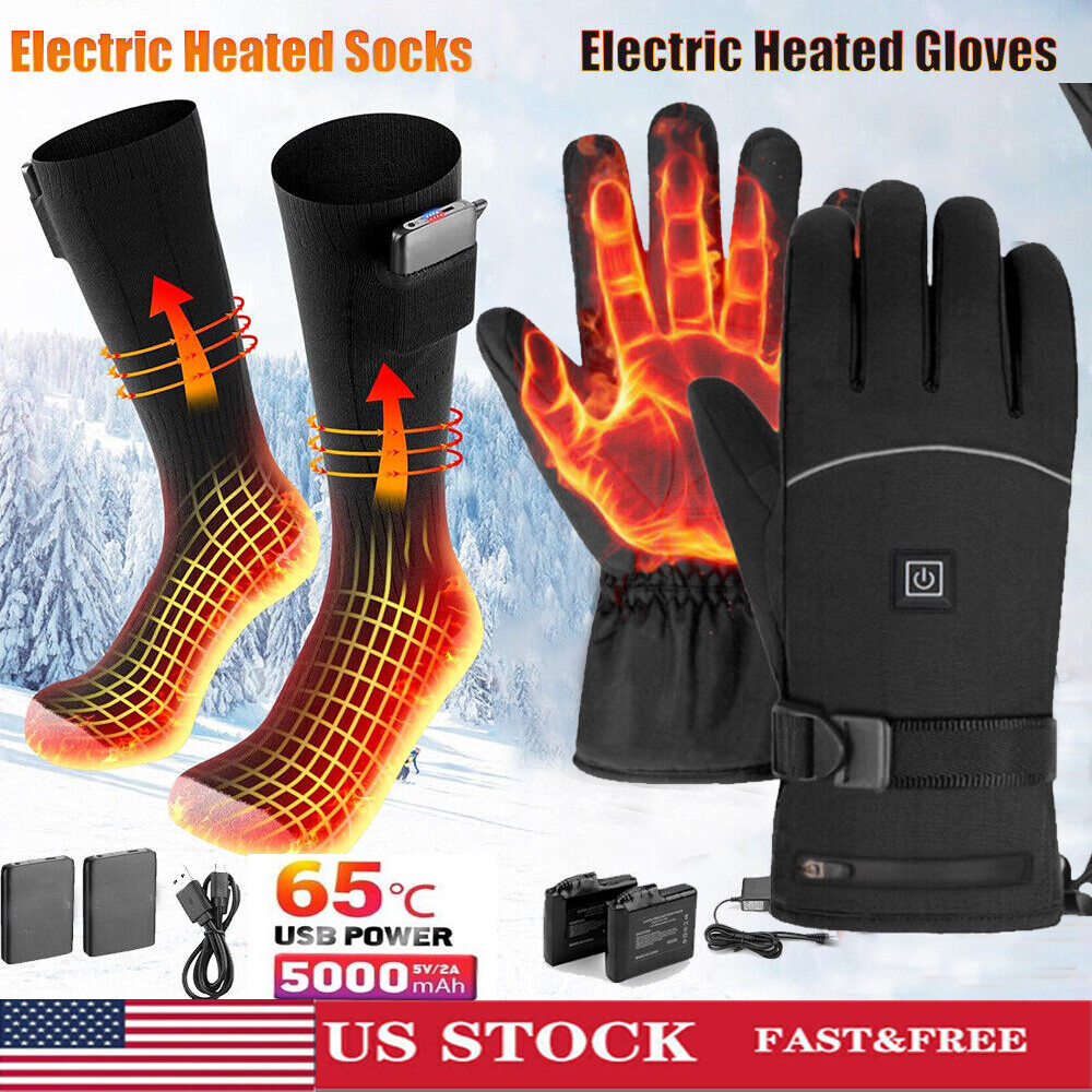 4000mAh Rechargeable Battery Motorcycle Heated Gloves Electric Heated Socks Foot