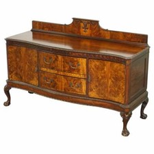 CREDENZA VITTORIANA THOMAS CHIPPENDALE ARTIGLIO E PIEDI A SFERA MOGANO RICCIOLO FIAMMATO