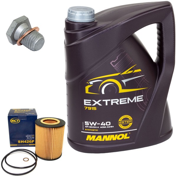 MotoröL Set 5W-40 5 Liter + ÖLfilter SH 426 P + Schraube FüR BMW 7Er 730I 740D-image