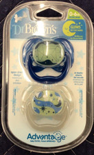 Dr. Brown's 2-Pack Glow in the Dark Pacifiers - blue, one size