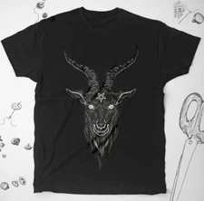Satan shirt Goth Occult Tee Guy Animal Goat Gothic Baphomet Pentagram Unisex Tee
