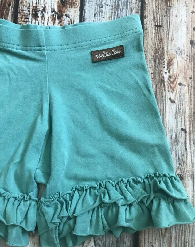  Matilda Jane Tween 12 Aqua Swell Ruffle Shorties Shorts It's a Wonderful Parade - Image 3 of 3