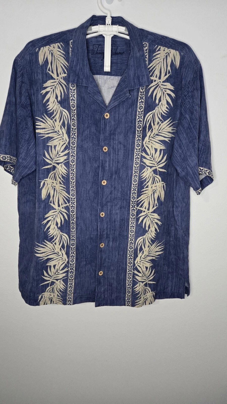 *1/2 OFF* Tommy Bahama Mens Medium Button Up Blue Hawaiian Silk Shirt M213