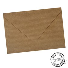 100 Brown Ribbed Envelopes 5” x 7” Vintage Kraft Style by Pier Paper Co