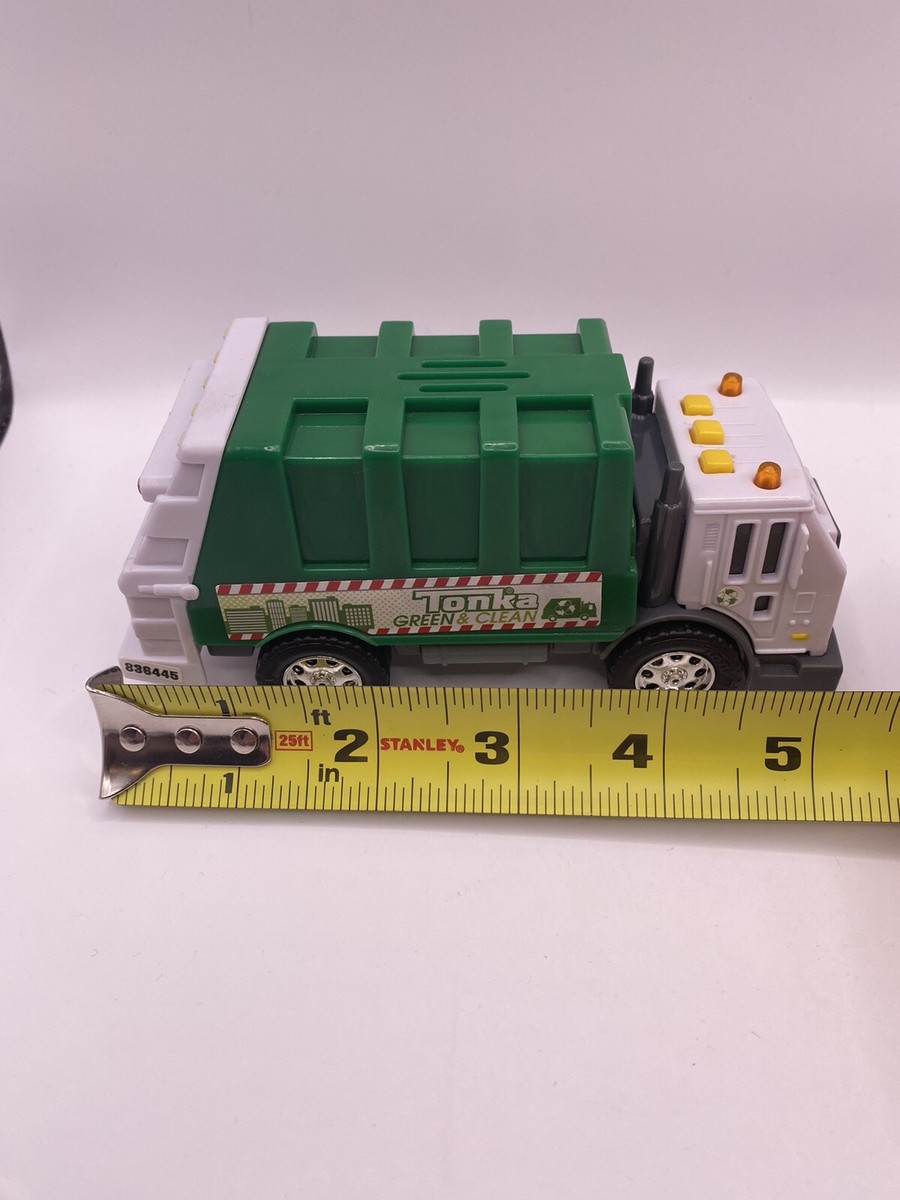 Tonka Toughest Minis Green and Clean Trash Truck with Lights and