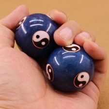 2x 45mm Chinese Baoding Balls Health Stress Exercise Relaxation Therapy Yin Yang