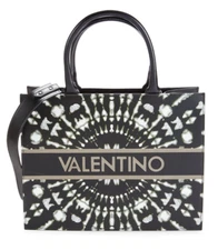 Valentino by Mario Valentino Victoria Tie Dye Leather Tote Satchel Bag Black