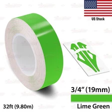 3/4" Roll Vinyl Pinstriping Pin Stripe Line Tape Decal Sticker 19mm LIME GREEN