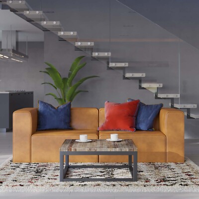 Modway Mingle Vegan Leather 2-Piece Sectional Sofa Loveseat in [COLOR