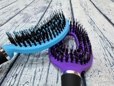 2 Pack Detangling Flex Brush Natural Boar Bristle Hair Brush Oval Shape
