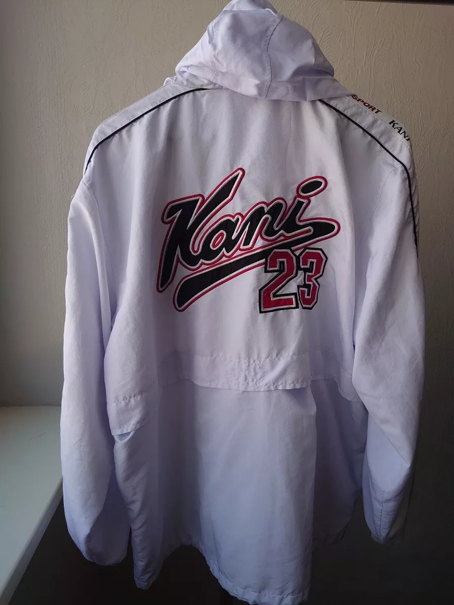 Vintage 90’s Karl Kani Sport Hip-Hop Windbreaker Jacket White XXL Men