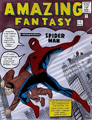 AMAZING FANTASY # 15 COVER RECREATION 1ST SPIDER-MAN ORIGINAL COMIC ART