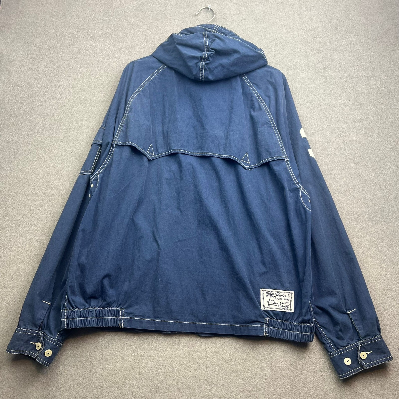 Giacca a vento vintage anni 90 Polo Ralph Lauren uomo 2XL grande pony logo cappuccio 3