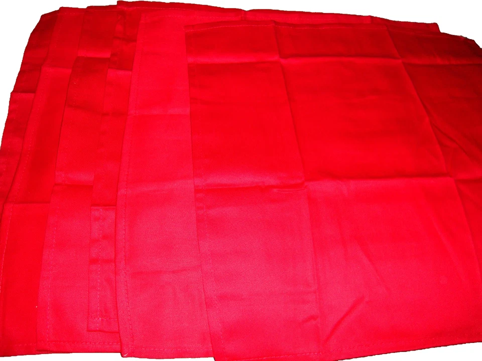 NWOT Set (6) Solid Red Linen-Blend 16" Square Table Decor Dinnerware Napkins 512 - Image 2 of 3