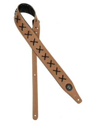 Buffalo Lace Series Gitarrengurt, hochwertiges Leder und Spitze, hellbraun