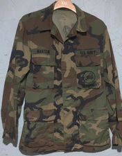Genuine US Navy SeeBees BDU M81 Woodland Top - Small Long