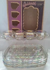 Vintage Federal Glass Co. Iridescent 8-Piece Snack Set With Box