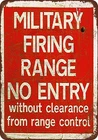 Military Firing Range Vintage Reproduction Tin Metal Signs Home Décor 8x12