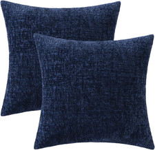 Decorative Throw Pillow Covers 18x18 Pack of 2 Navy Blue Couch Pillow Covers ...