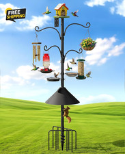 Bird Feeder Pole, 93" Shepherds Hooks Squirrel Proof for Outdoor, Heavy Duty