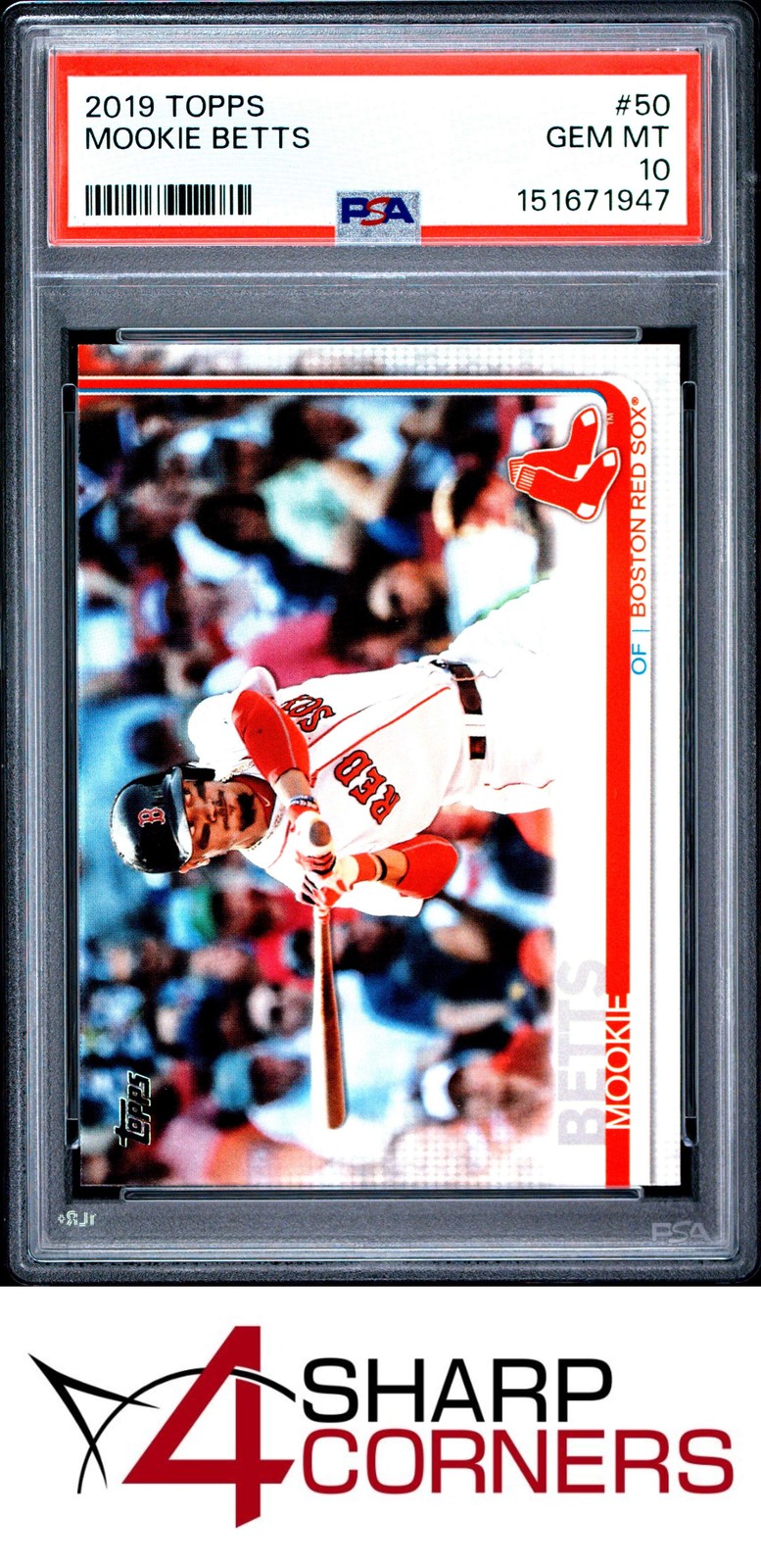 2019 TOPPS #50 MOOKIE BETTS RED SOX PSA 10