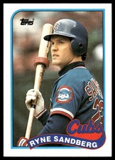 Ryne Sandberg 1989 Topps Chicago Cubs FREE SHIPPING AutographDen