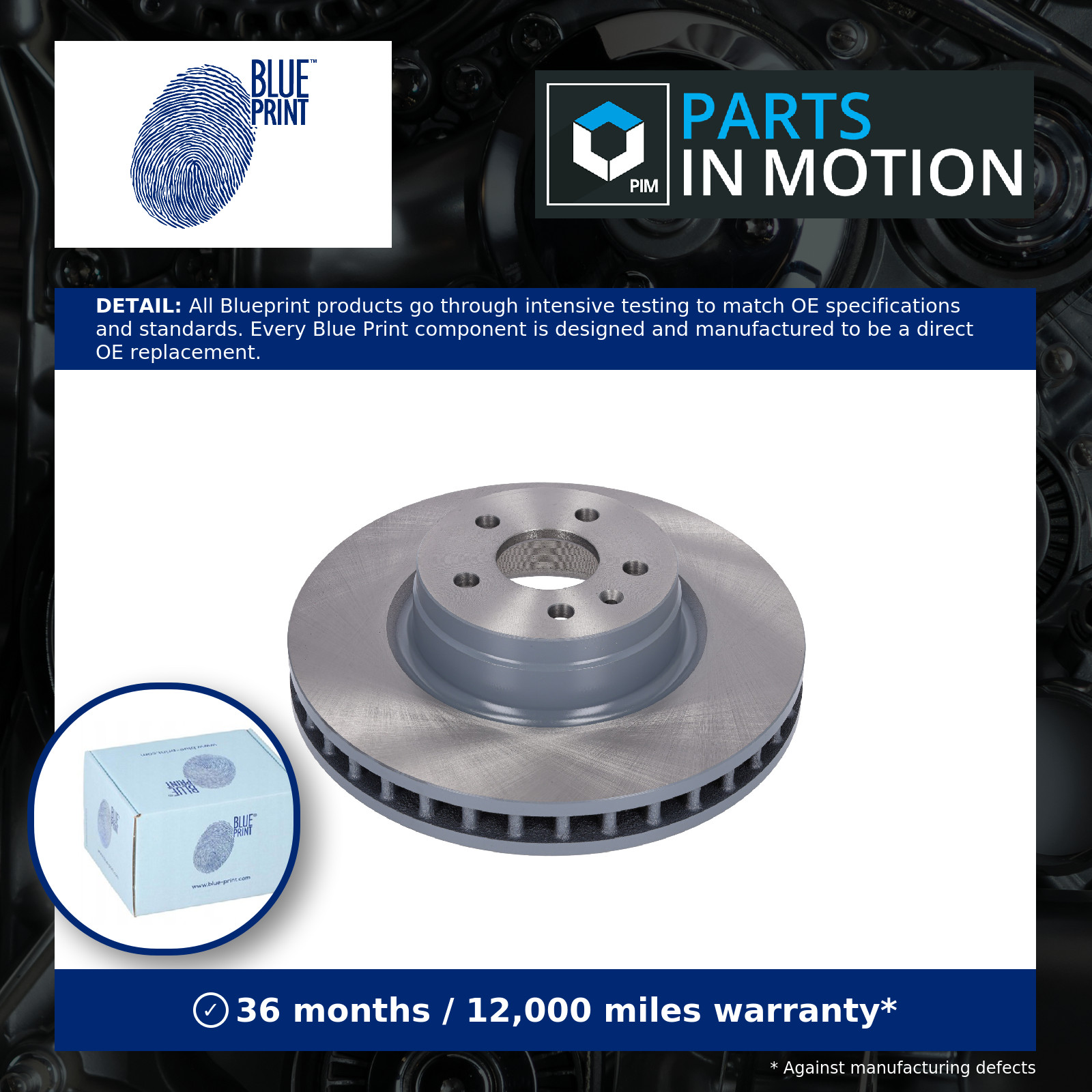 BLUE PRINT ADA104378 Brake Disc Front Replacement Fits Tesla Model S Model X - Image 4
