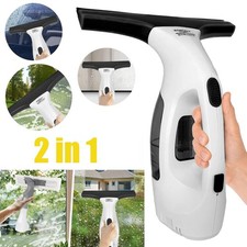 Electric Window Cleaner Machine Cordless Rechargeable Spray Vacuum 2-In-1 White