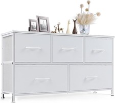 Sweetcrispy Dresser for Bedroom with 5 Storage Drawers, Fabric Storage Tower Org